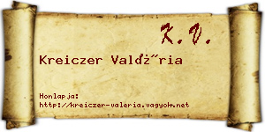 Kreiczer Valéria névjegykártya